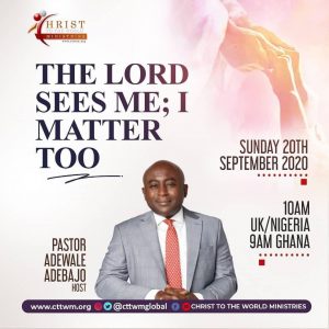 THE LORD SEES ME; I MATTER TOO THE LORD SEES ME; I MATTER TOO